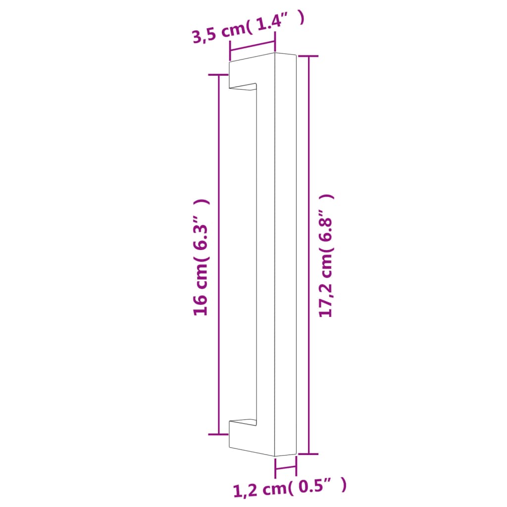 vidaXL Puxadores para móveis 10 pcs 160 mm aço inoxidável dourado