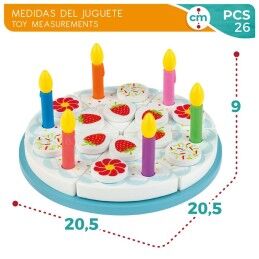 Woomax|Jogo de madeira Woomax Tarta 26 Peças (6 Unidades)