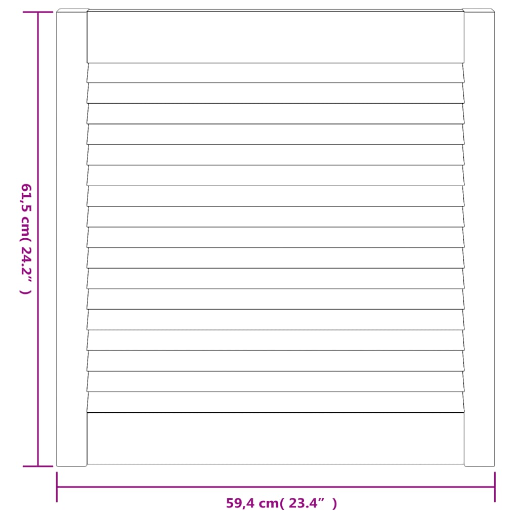 vidaXL Portas de armário 2 pcs com design de persiana pinho maciço