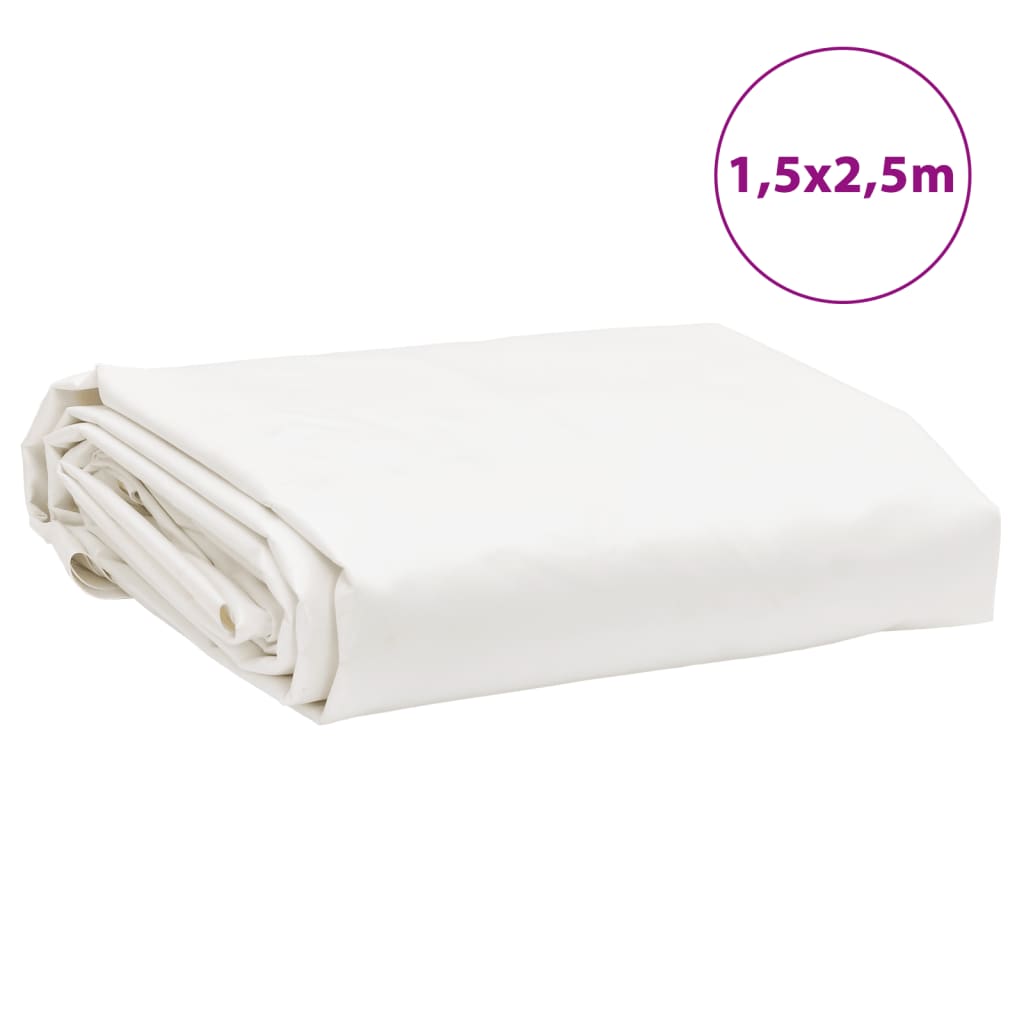 vidaXL Lona 1,5x2,5 m 650 g/m² branco