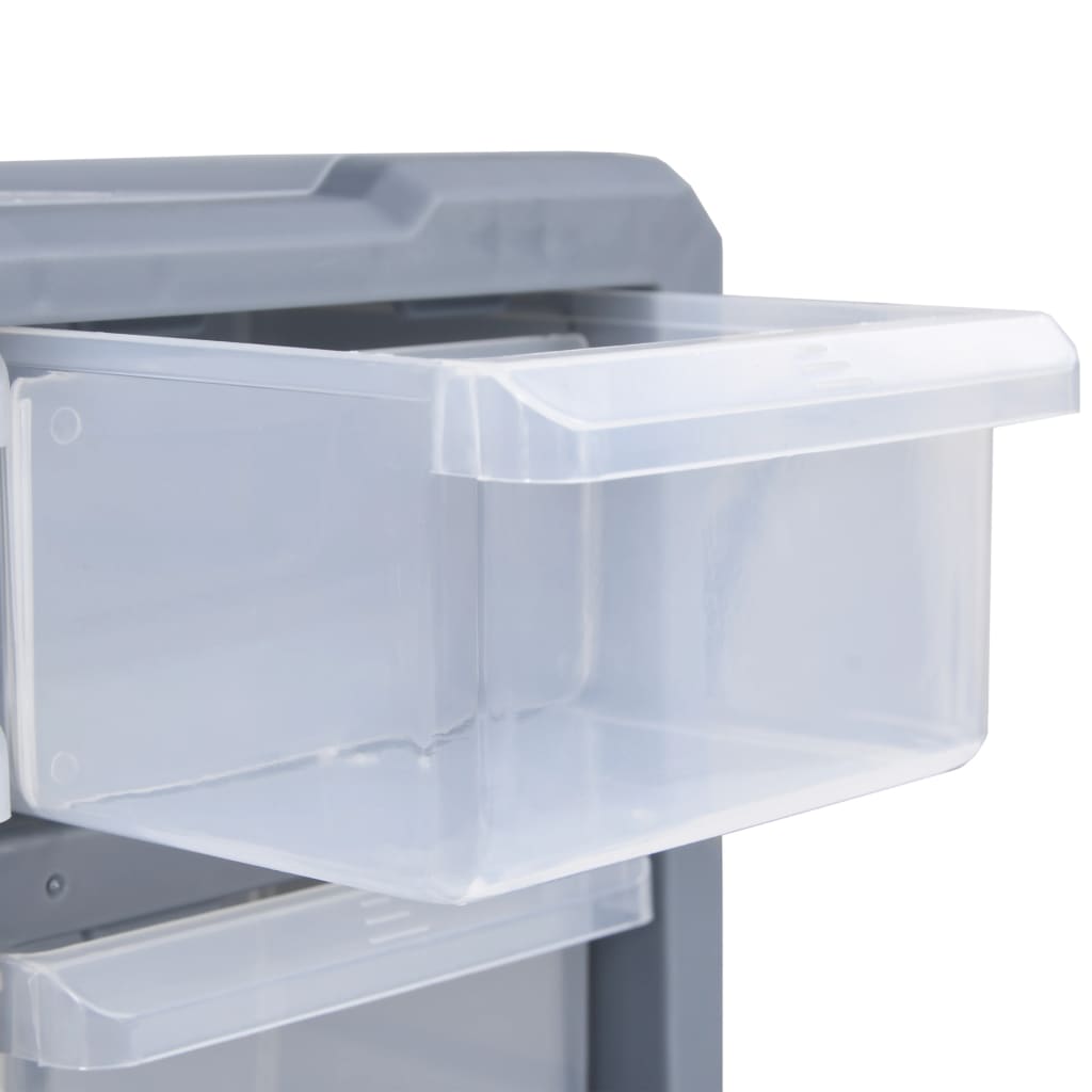 vidaXL Caixas organizadoras com 12 gavetas 2 pcs 26,5x16x26 cm