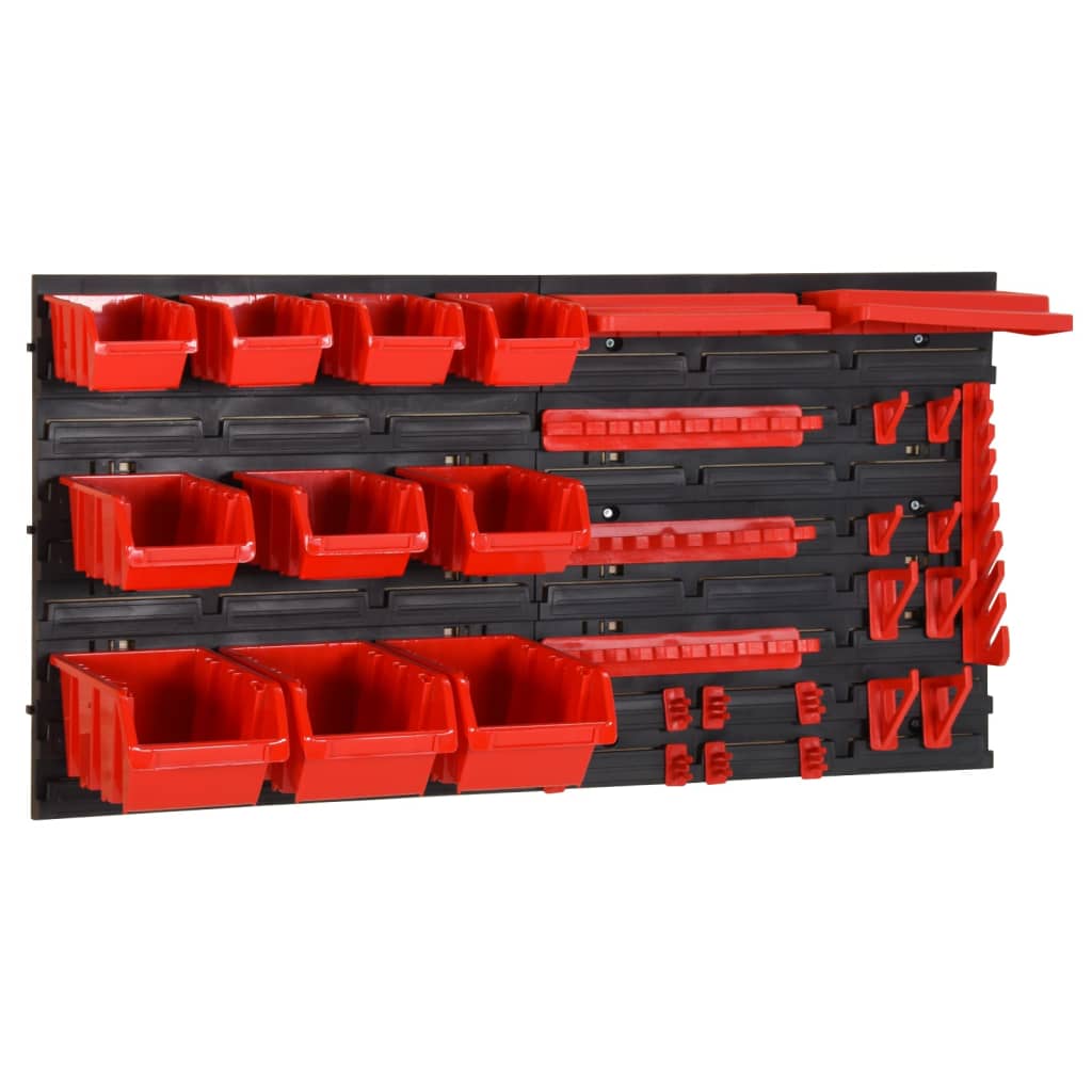 vidaXL 35pcs conjunto prateleiras de oficina 77x39cm PP vermelho/preto