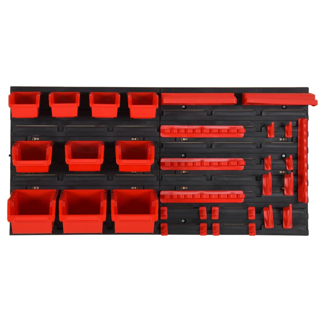 vidaXL 35pcs conjunto prateleiras de oficina 77x39cm PP vermelho/preto