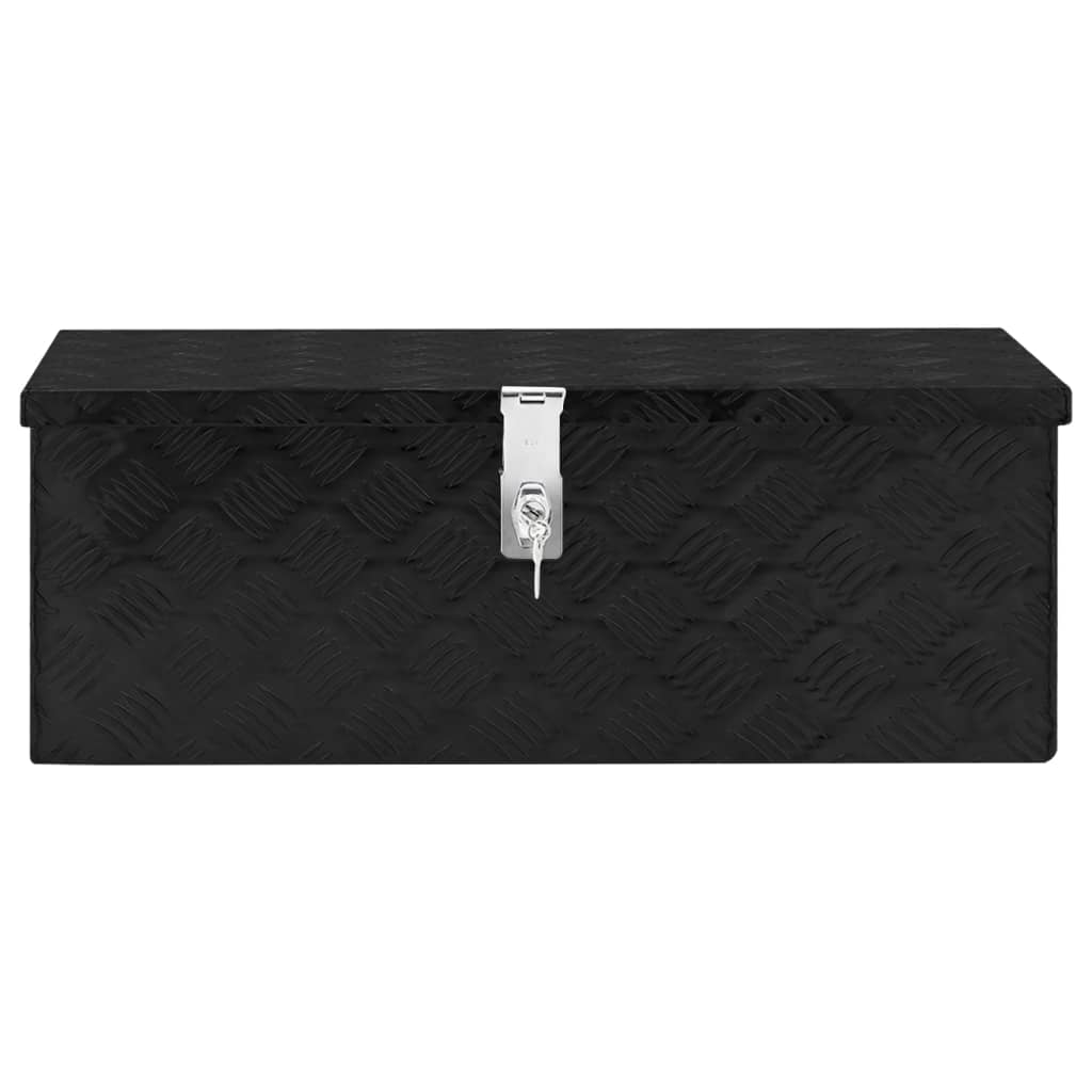 vidaXL Caixa de arrumação 70x31x27 cm alumínio preto