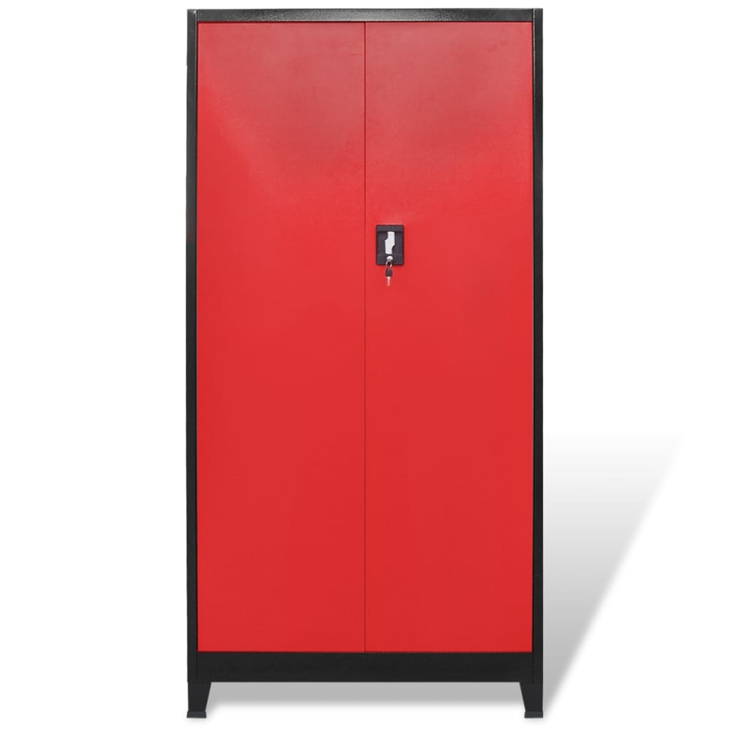 vidaXL Armário de ferramentas 2 portas aço 90x40x180 cm preto vermelho