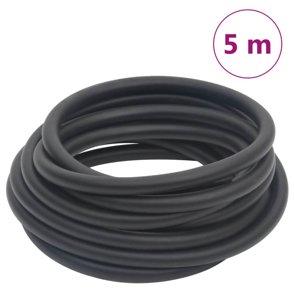 vidaXL Mangueira de ar híbrida 0,6" 5 m borracha e PVC preto