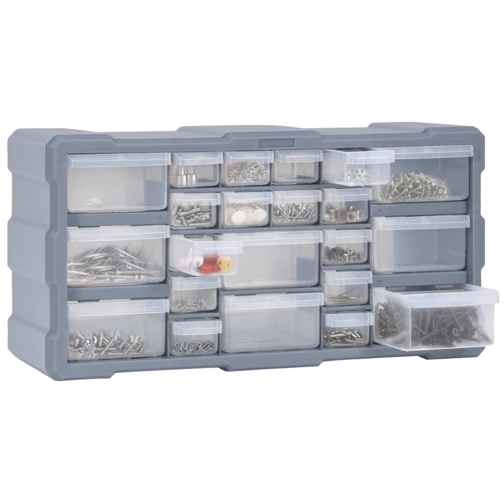 vidaXL Caixa organizadora com 22 gavetas 49x16x25,5 cm