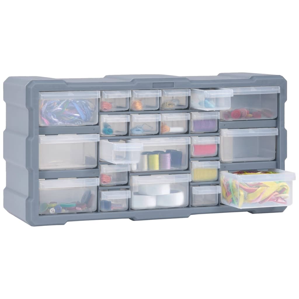 vidaXL Caixa organizadora com 22 gavetas 49x16x25,5 cm