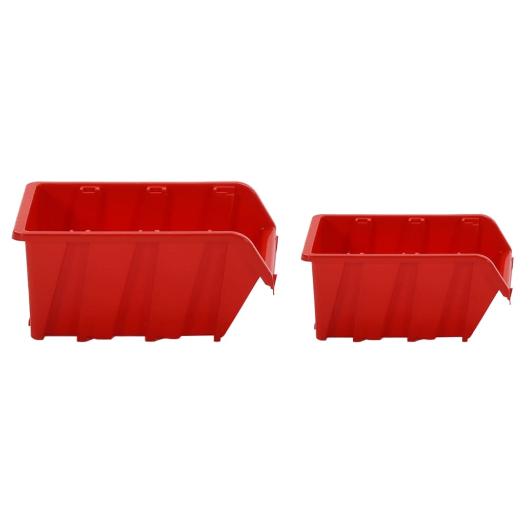 vidaXL 30pcs conjunto prateleiras de oficina 77x39cm PP preto/vermelho