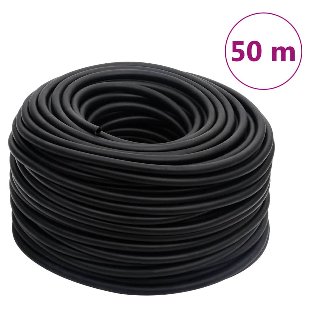 vidaXL Mangueira de ar híbrida 0,6" 50 m borracha e PVC preto