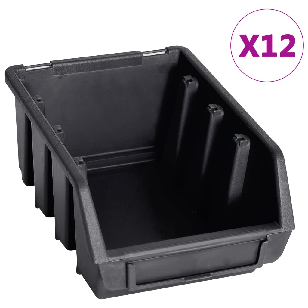 vidaXL 32 pcs kit caixas arrumação com painéis parede vermelho e preto