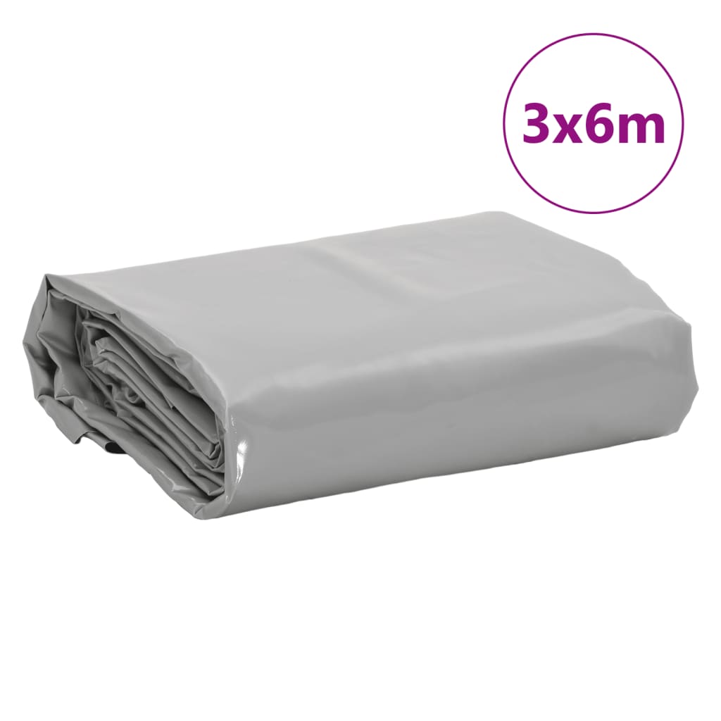 vidaXL Lona 3x6 m 650 g/m² cinzento