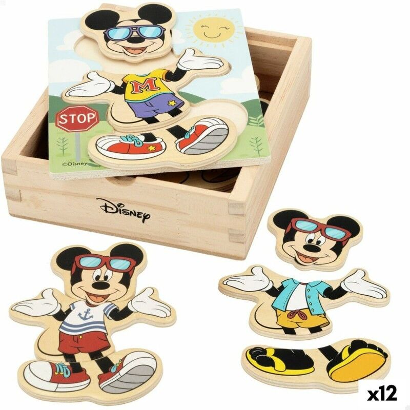 Disney|Puzzle Infantil de Madeira Disney + 2 Anos (12 Unidades)