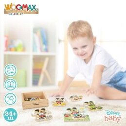 Disney|Puzzle Infantil de Madeira Disney + 2 Anos (12 Unidades)