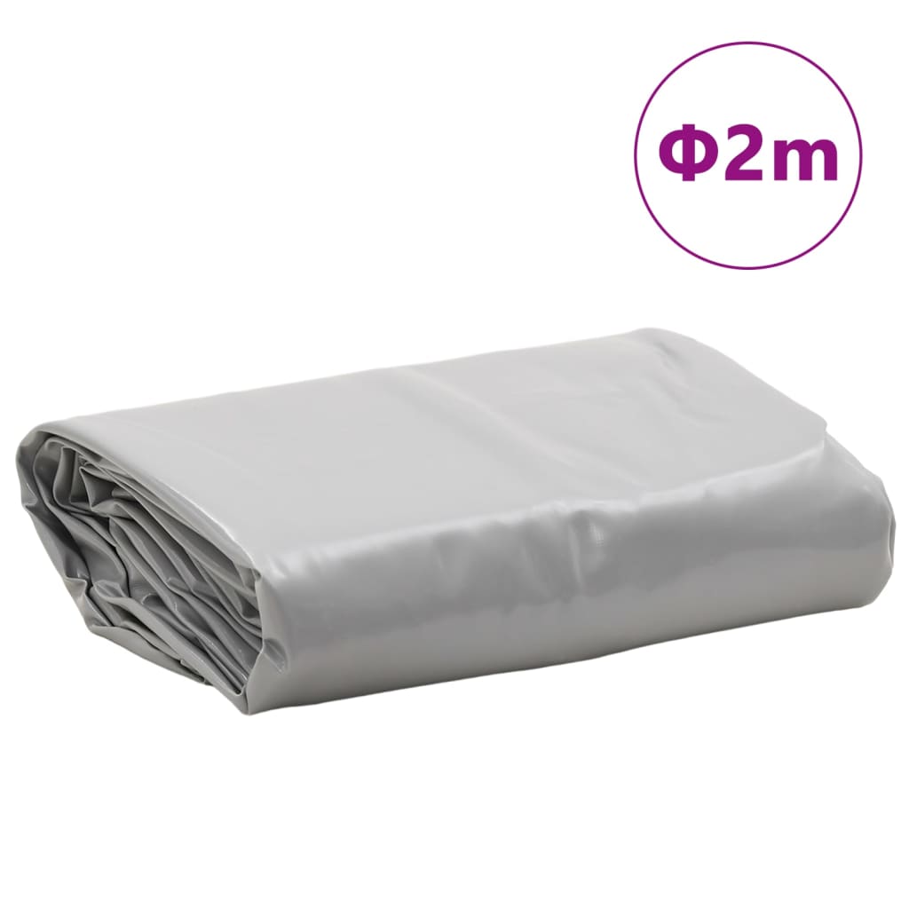 vidaXL Lona Ø 2 m 650 g/m² cinzento