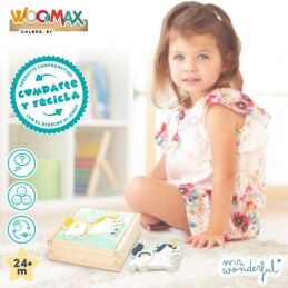 Mr. Wonderful|Puzzle Infantil de Madeira Mr. Wonderful Unicórnio + 3 anos 3 Peças (12 Unidades)
