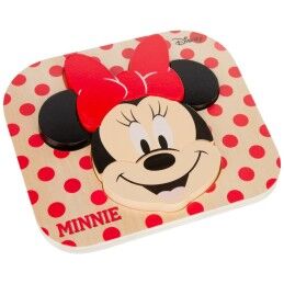 Disney|Puzzle Infantil de Madeira Disney Minnie Mouse + 12 Meses 6 Peças (12 Unidades)