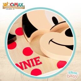 Disney|Puzzle Infantil de Madeira Disney Minnie Mouse + 12 Meses 6 Peças (12 Unidades)