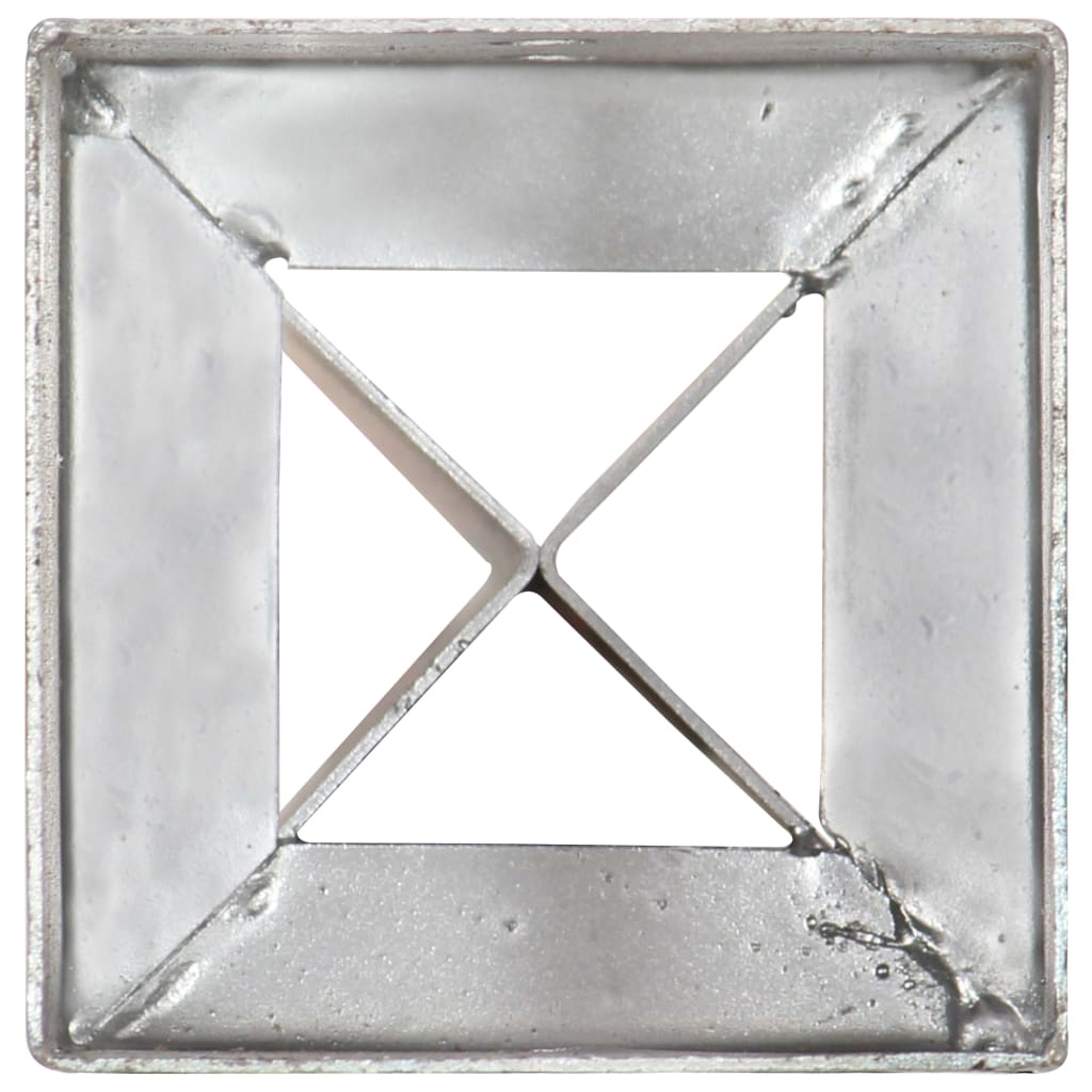 vidaXL Estacas de enterrar 12 pcs 10x10x91 cm aço galvanizado prateado