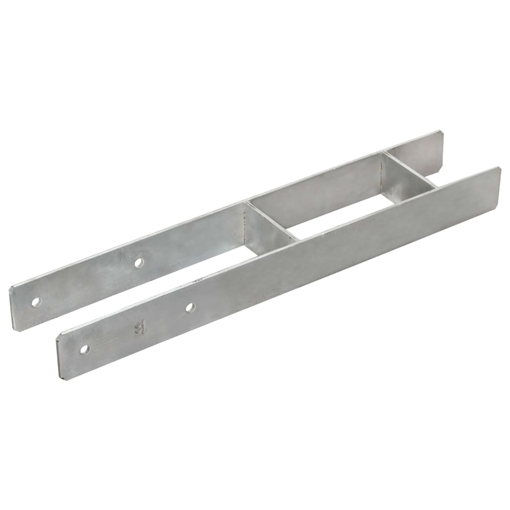 vidaXL Âncoras de vedação 6 pcs 10x6x60 cm aço galvanizado prateado