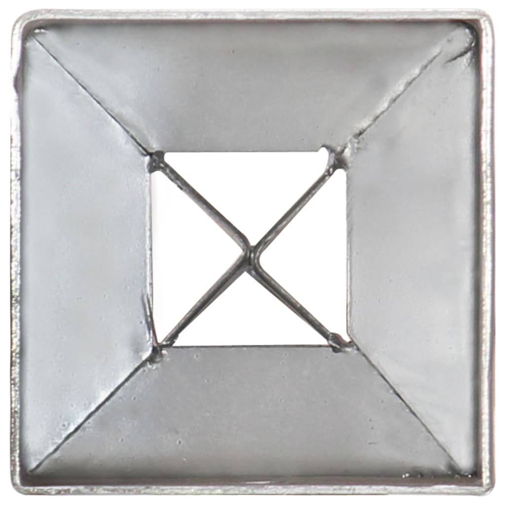 vidaXL Estacas de enterrar 6 pcs 7x7x90 cm aço galvanizado prateado