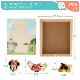 Disney|Puzzle Infantil de Madeira Disney + 2 Anos 19 Peças (12 Unidades)