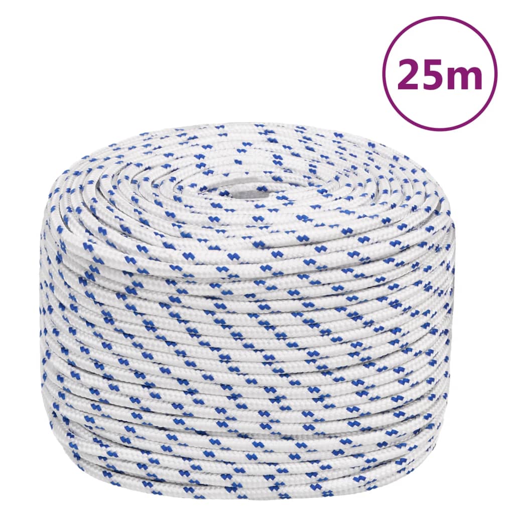 vidaXL Corda de barco 10 mm 25 m polipropileno branco