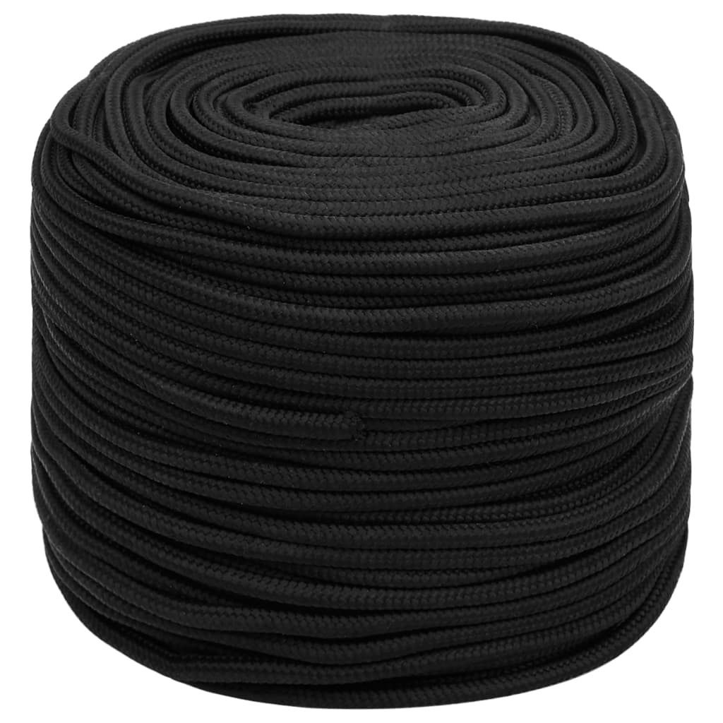 vidaXL Corda de barco 10 mm 25 m polipropileno preto completo