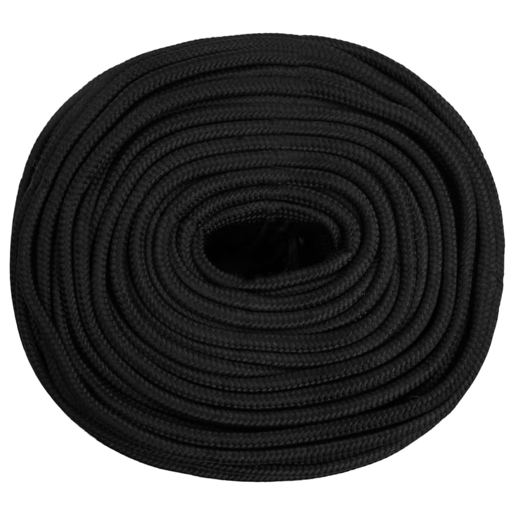 vidaXL Corda de barco 10 mm 25 m polipropileno preto completo