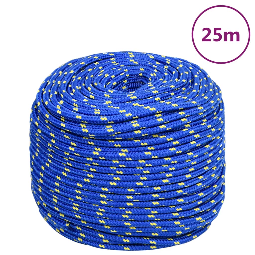 vidaXL Corda de barco 6 mm 25 m polipropileno azul