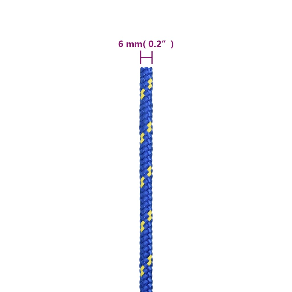 vidaXL Corda de barco 6 mm 25 m polipropileno azul