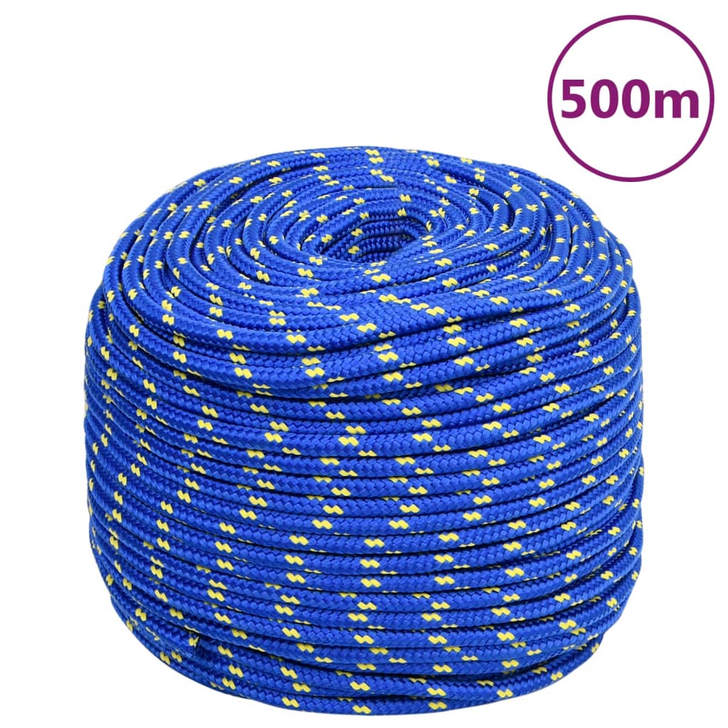 vidaXL Corda de barco 10 mm 500 m polipropileno azul