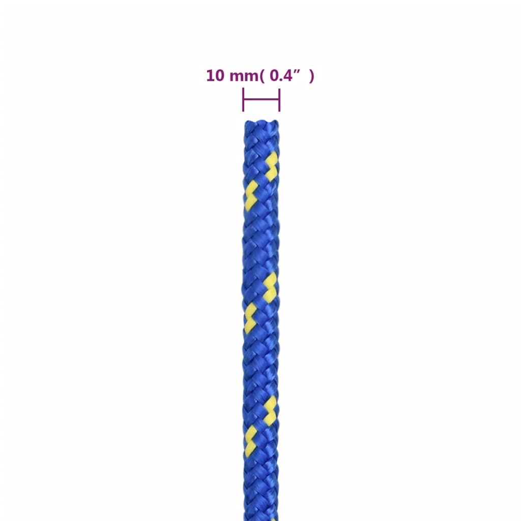 vidaXL Corda de barco 10 mm 500 m polipropileno azul