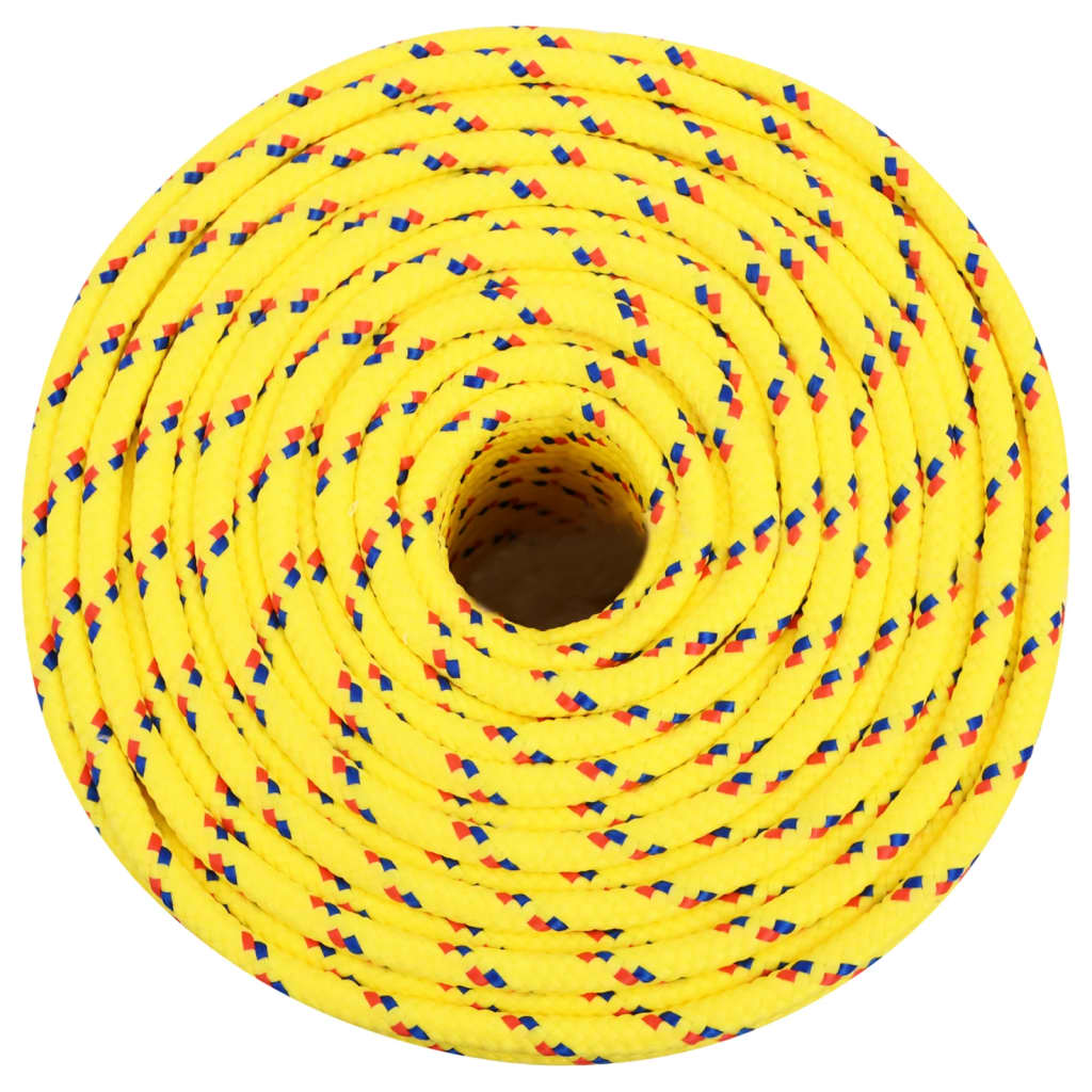 vidaXL Corda de barco 6 mm 25 m polipropileno amarelo