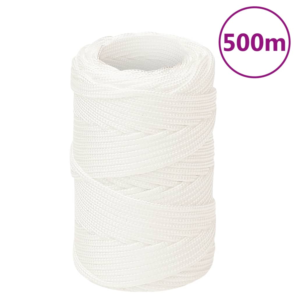 vidaXL Corda de barco 2 mm 500 m polipropileno branco completo