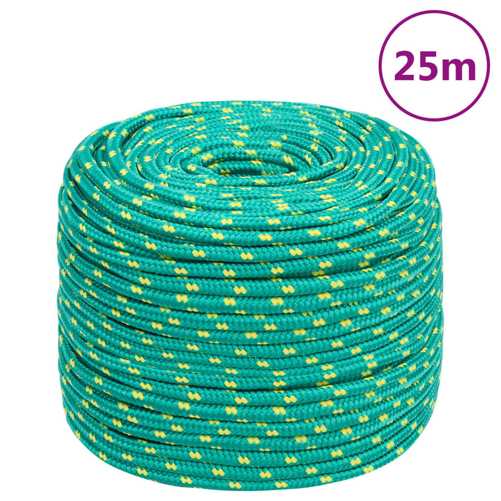 vidaXL Corda de barco 10 mm 25 m polipropileno verde