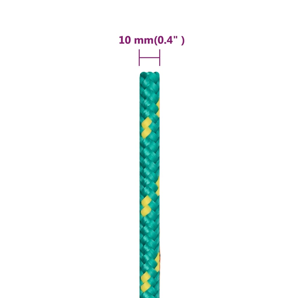 vidaXL Corda de barco 10 mm 25 m polipropileno verde