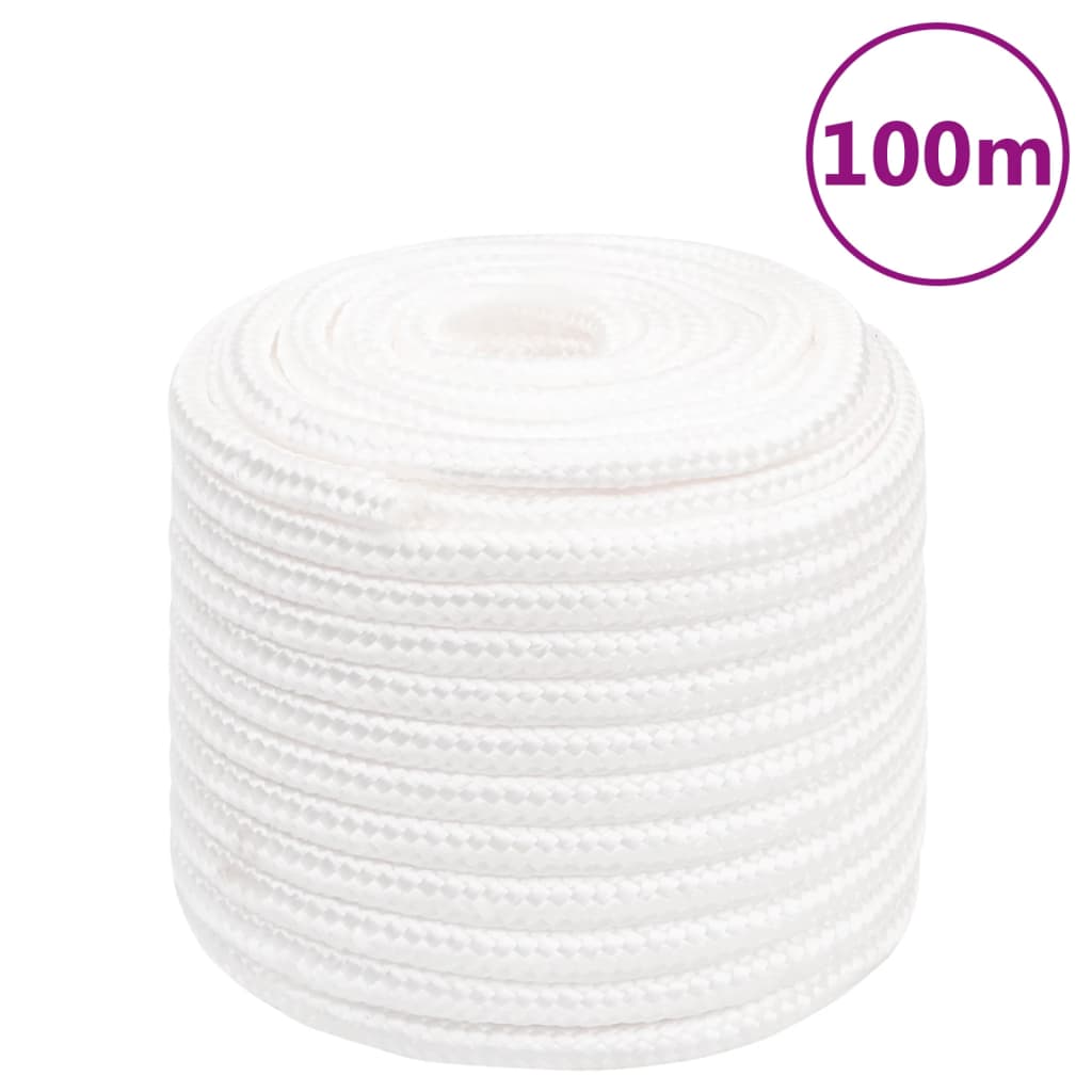 vidaXL Corda de barco 18 mm 100 m polipropileno branco completo