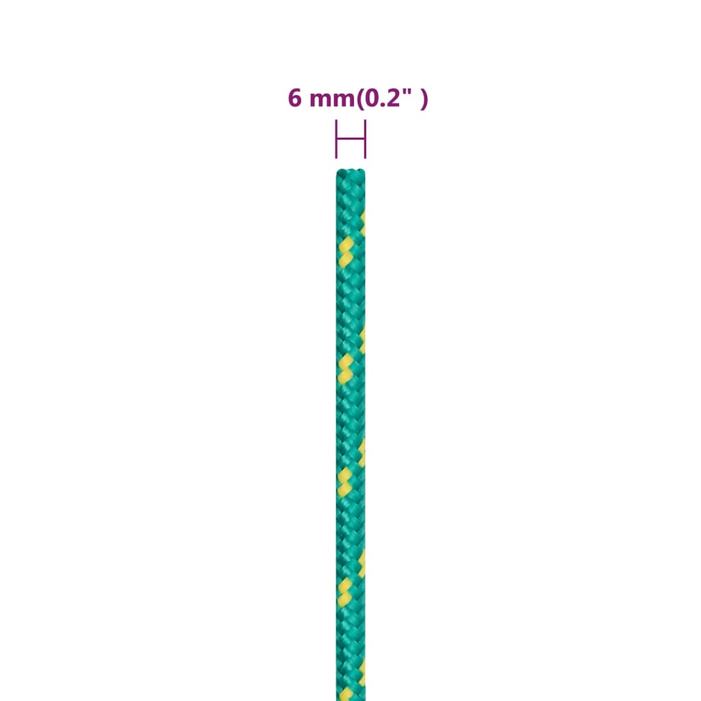 vidaXL Corda de barco 6 mm 250 m polipropileno verde