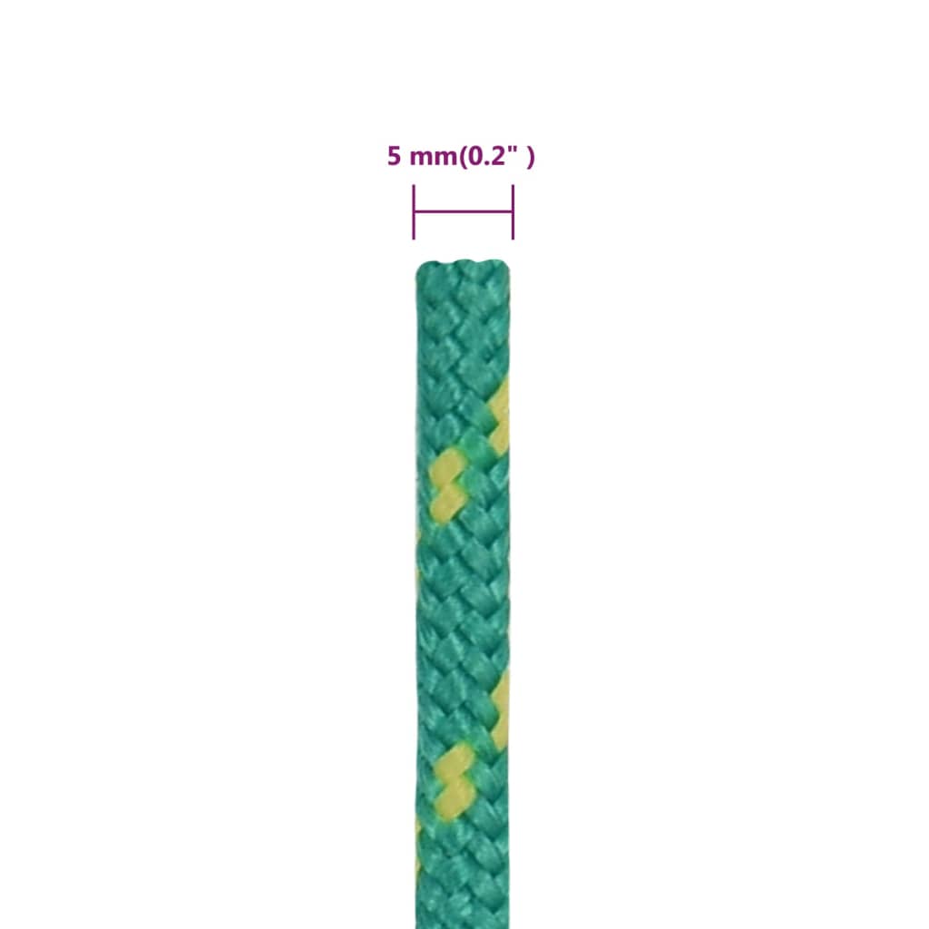 vidaXL Corda de barco 5 mm 500 m polipropileno verde