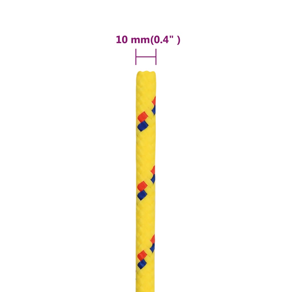 vidaXL Corda de barco 10 mm 500 m polipropileno amarelo