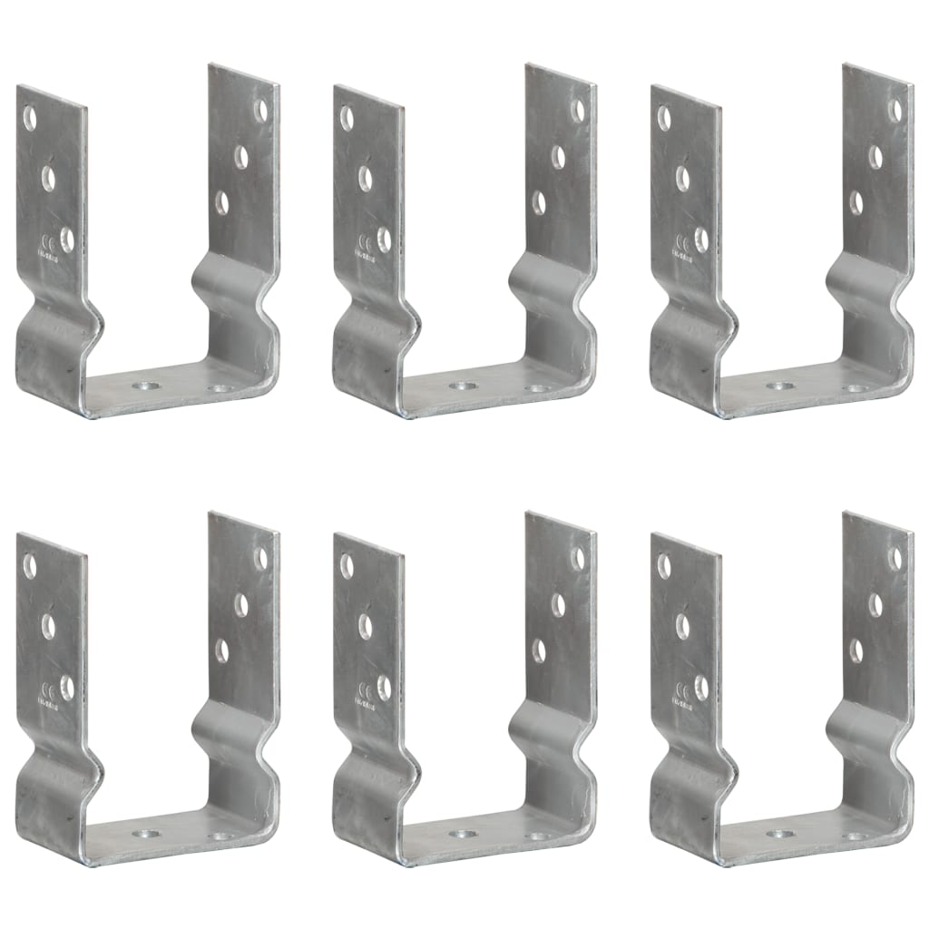 vidaXL Âncoras de vedação 6 pcs 10x6x15 cm aço galvanizado prateado