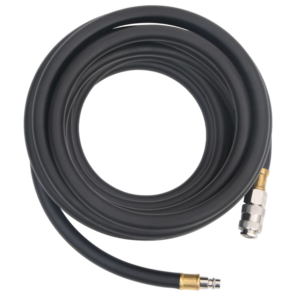 vidaXL Mangueira de ar híbrida 0,6" 10 m borracha e PVC preto