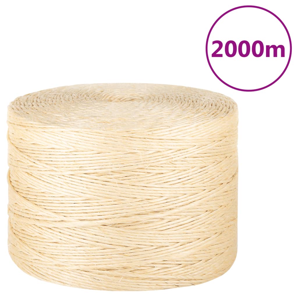 vidaXL Corda 100% sisal 3 mm 2000 m