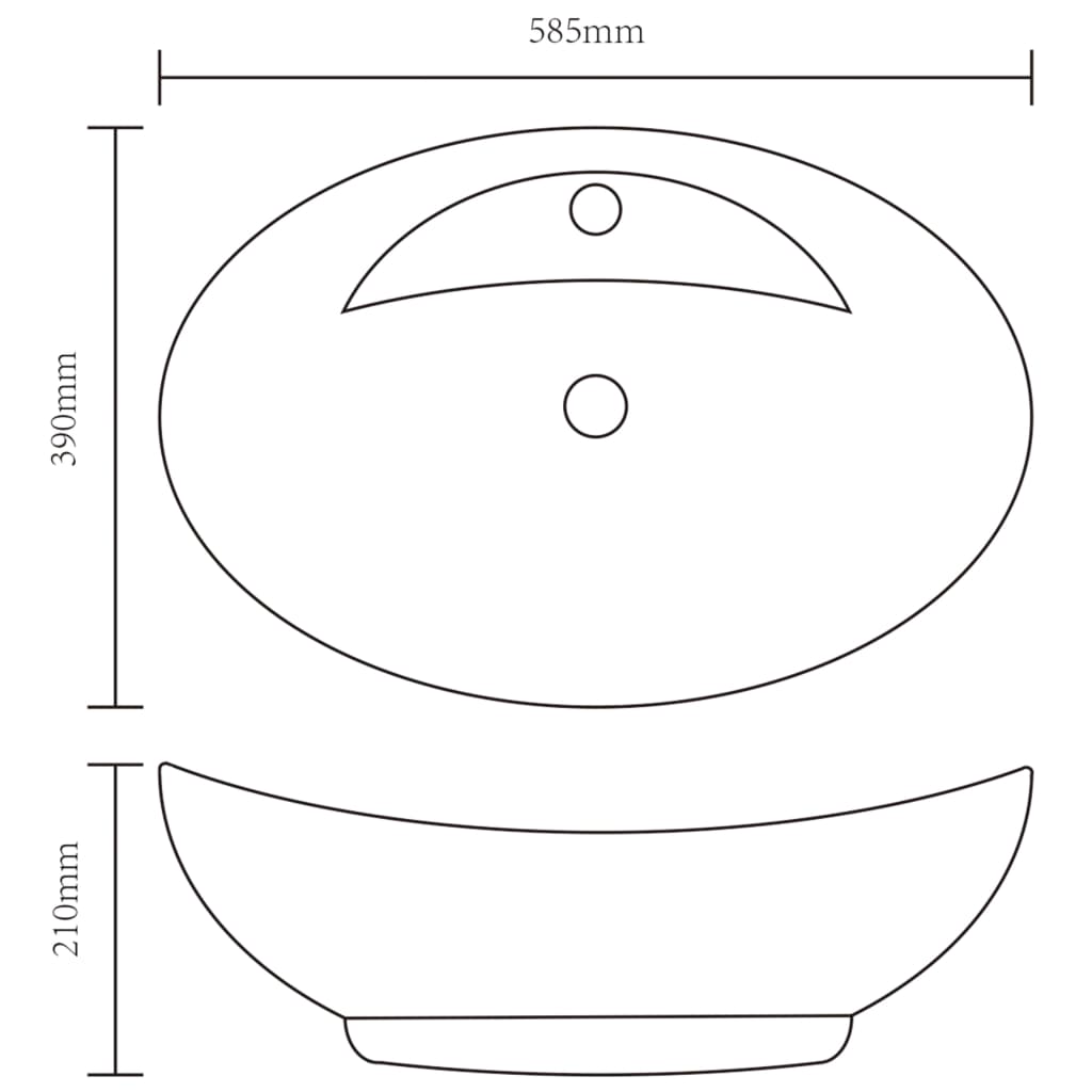 vidaXL Lavatório com extravasamento 58,5x39x21 cm cerâmica prateado