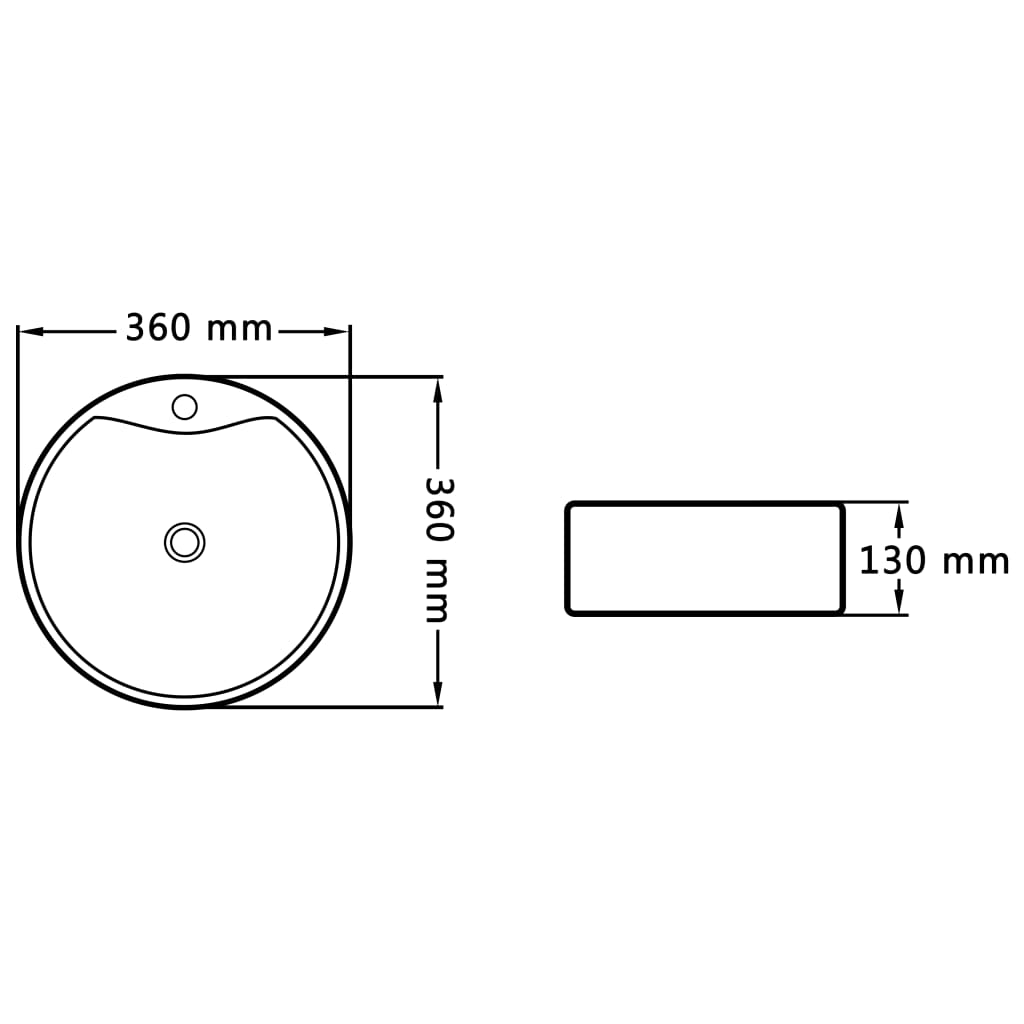 vidaXL Lavatório com extravasamento 36x13 cm cerâmica branco