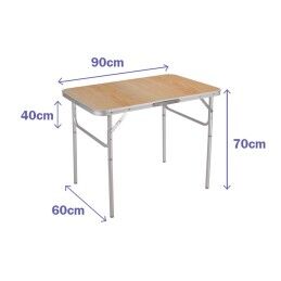 Marbueno|Mesa Plegável Marbueno Alumínio D25 Sortida Camping e Praia 90X60X39/70 cm 10014
