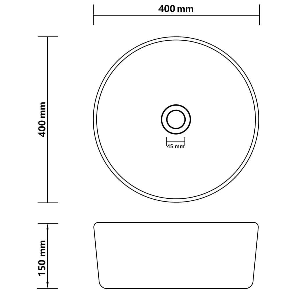 vidaXL Lavatório luxuoso redondo 40x15 cm cerâmica verde-claro mate