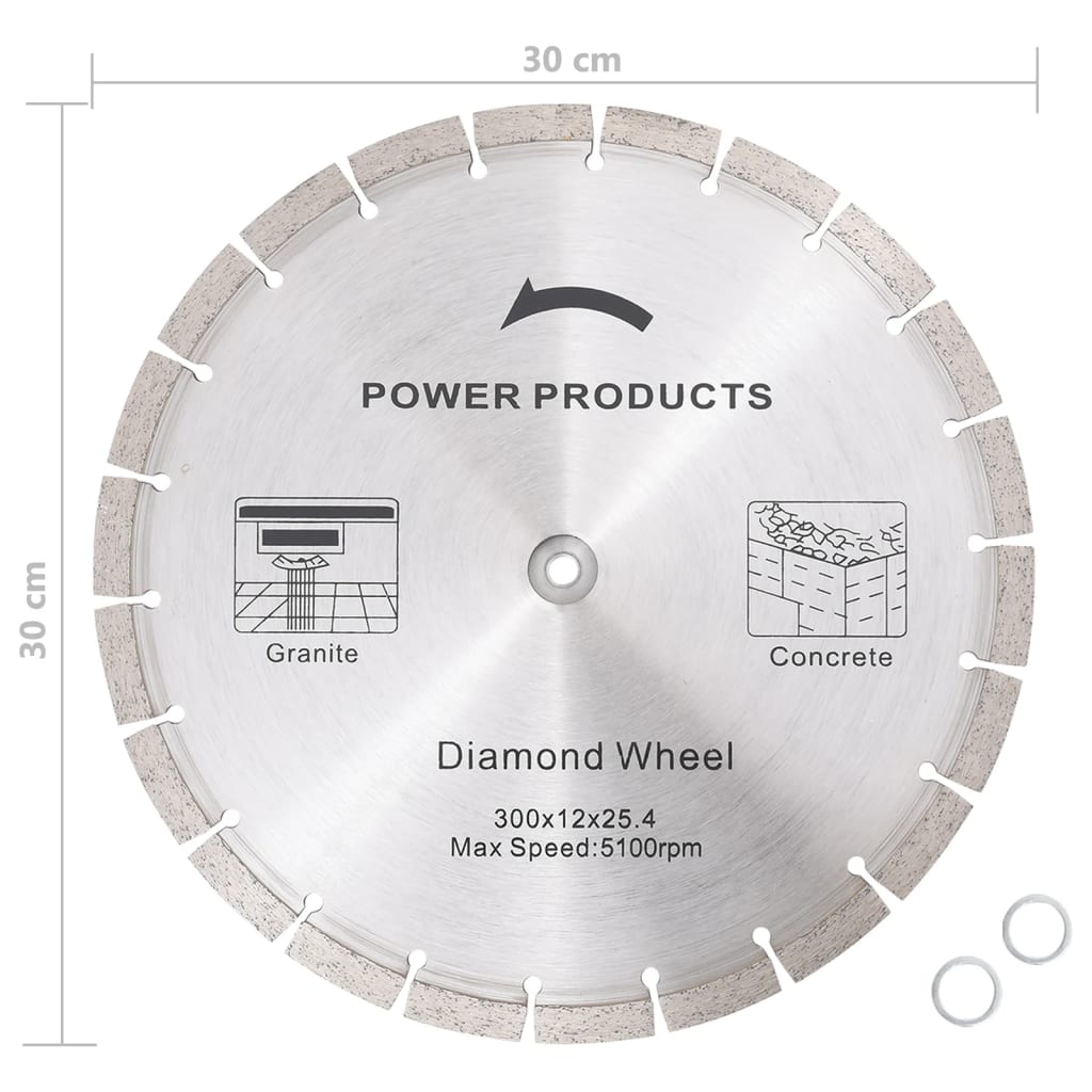 vidaXL Lâmina de serra para cimento 300 mm