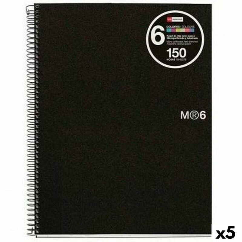 Miquelrius|Caderno Miquelrius Grafite A4 150 Folhas (5 Unidades) Miquelrius|Caderno Miquelrius Grafite A4 150 Folhas (5 Unidades)
